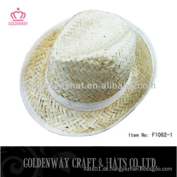 Weiße Farbe Kwai Gras Hüte natürliche Stroh Fedora Hüte Qualität Mode billig für den Sommer